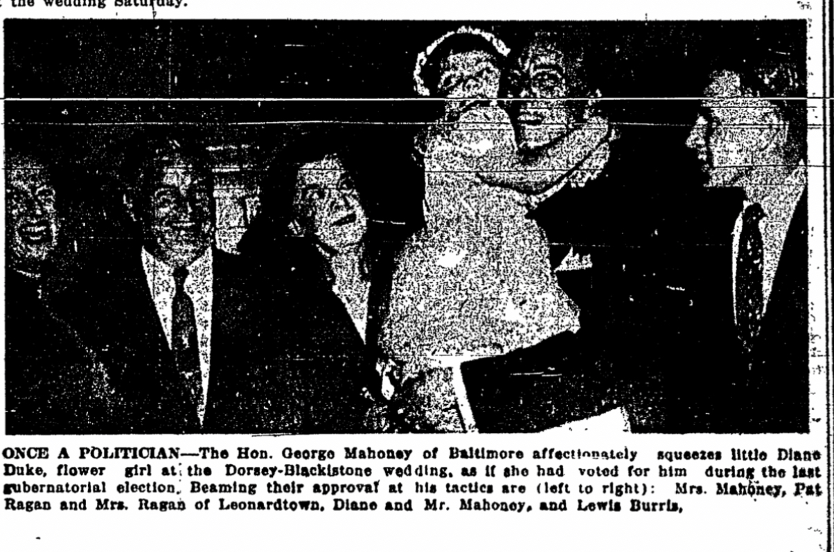  The Ragains, 2nd and 3rd from the left, at the wedding of States Attorney Walter Dorsey. 